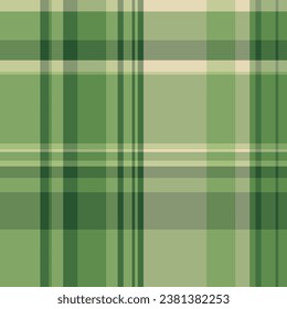 Seamless check background of vector plaid texture with a fabric pattern textile tartan in green and pastel colors.