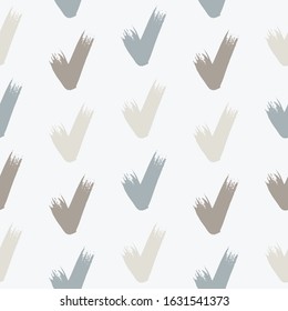 Seamless check mark outline flat pattern on a gentle background. Seamless colored original check marks. For fabrics, notebooks and notebooks.