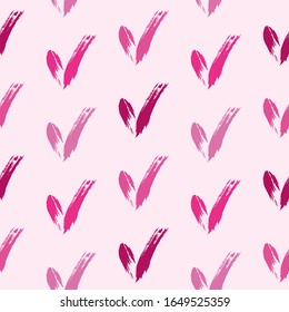 Seamless check mark outline flat pattern on a gentle background 