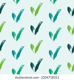 Seamless check mark outline flat pattern on a gentle background. Seamless colored original check marks. For fabrics, notebooks and notebooks.