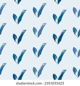 Seamless check mark outline flat pattern on a gentle background. Seamless colored original check marks. For fabrics, notebooks and notebooks.