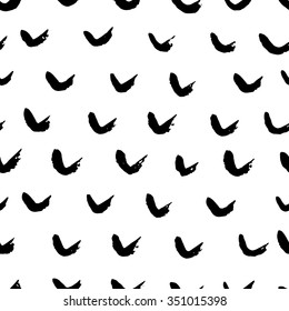 Seamless check mark pattern. Hand painted ticks with rough edges. Dry brush illustration.