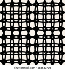 seamless check pattern. Allover pattern with ink grunge grid. Hand drawn seamless check pattern. Graphic background with ethnic tartan. Seamless check pattern background.