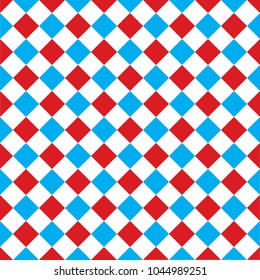 Seamless check pattern background in red, white and blue.