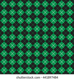 Seamless Check Pattern in Green and Black