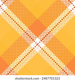 Seamless check plaid pattern set in Orange Blue White, beige. tartan vector print for flannel shirt, skirt, blanket, throw, other modern spring summer autumn winter modern fashion fabric design.