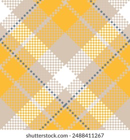 Seamless check plaid pattern set in Yellow White, beige. tartan vector print for flannel shirt, skirt, blanket, throw, other modern spring summer autumn winter modern fashion fabric design.
