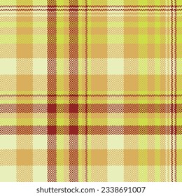 Seamless check plaid of texture fabric background with a pattern vector tartan textile in amber and light colors.