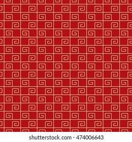 Seamless Checker Pattern with Scroll of Chinese Style.