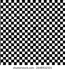 Seamless checkerboard pattern background with hand drawn black and white squares. Abstract grid texture with wavy lines. Great for print, packaging, stationery, fabric. Drag to swatches panel to use