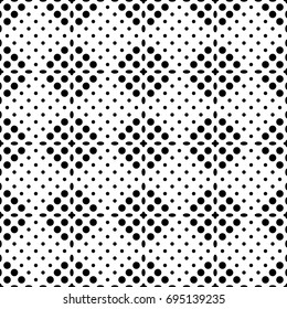 Seamless checkered abstract monochrome pattern from square zones filled with circles and ovals. Vector Illustration