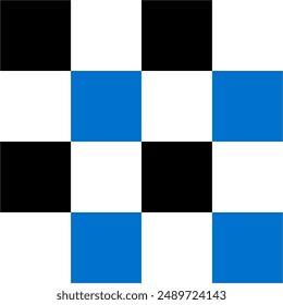Patrón sin costuras a cuadros negro, blanco y azul