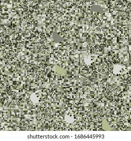 Seamless checkered camouflage. The broken squares are randomly painted in the colors of green jungle and swamps. Contains symbolic comets.