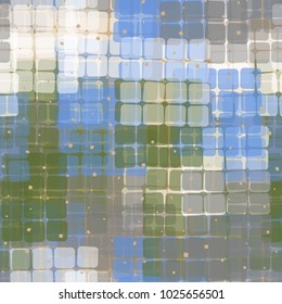 Seamless checkered camouflage. The intersecting sixteen-cell fragments located at random form an unusual pattern.