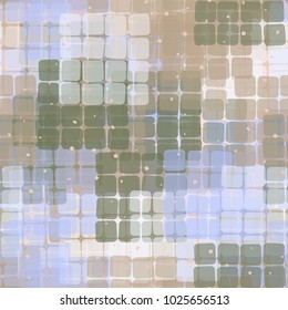 Seamless checkered camouflage. The intersecting sixteen-cell fragments located at random form an unusual pattern.