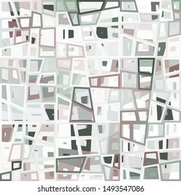 Seamless checkered camouflage. Obliquely chopped squares in three layers. Chaos of color. Fashionable texture.