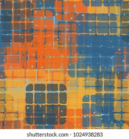 Seamless checkered camouflage. Original drawing for backgrounds and textiles.