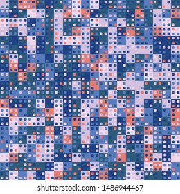 Seamless checkered camouflage. Small rounded squares. Hash color.