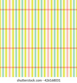 Seamless checkered gingham pattern. Bright colors seamless stripes texture. Multicolored seamless backdrop. Vector illustration.