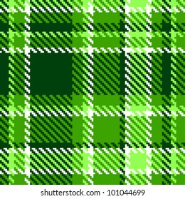 Seamless Checkered Green Color Vector Pattern