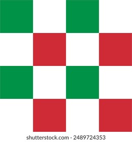 Seamless Checkered Green, White and Red Seamless Pattern