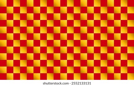 Seamless checkered horizontal background - red and yellow gold -