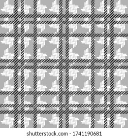 Seamless checkered hounds tooth print. Checkered pattern with English motifs. Template for scarves, coats, suits, shirts and home decorations. 