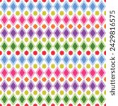 Seamless checkered multi colors with flower