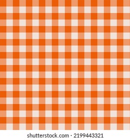 Seamless Checkered Orange Pattern. Simple Autumn Background.