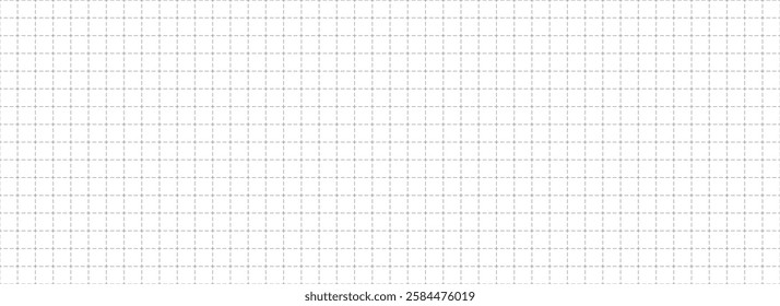 Seamless checkered paper texture. Journal planer page with dotted grid. Retro bullet notebook background. Simple square graph pattern. School math sheet wallpaper. Vector repeating workbook template