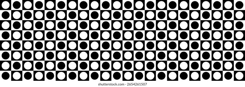 Plano de Fundo de Padrão Verificado Perfeito com Círculos. Ilustração de vetor. Papel de parede. Bg