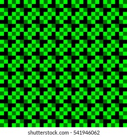Seamless checkered pattern with black-lime green stripes and squares - Eps10 vector graphics and illustration