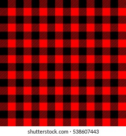 Seamless checkered pattern with black-red stripes and squares - Eps10 vector graphics and illustration