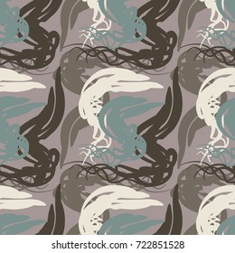 Seamless. Checkered pattern of blots and careless strokes. Dirty grunge style.