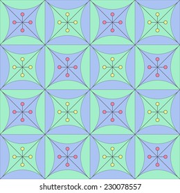 Seamless checkered pattern with bright green and bright blue colors