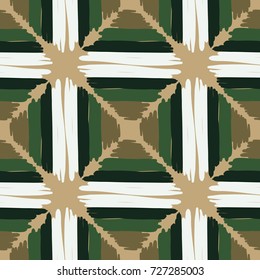 Seamless checkered pattern. Careless execution. Grunge style.