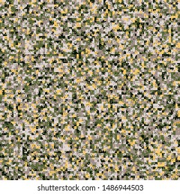 Seamless checkered pattern consisting of squares broken by curved lines with chaos of small strokes. Harmonious color combinations.