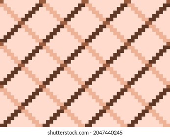 Seamless checkered pattern in dark brown and beige colors for a jacket, coat, skirt, trousers or other tweed textile print in modern fashion.