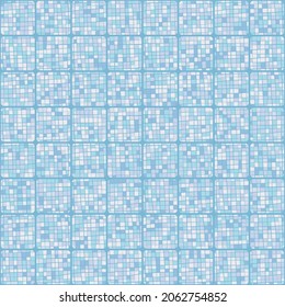 Seamless checkered pattern. Dismembered rounded squares. Disorderly coloration.