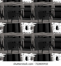 Seamless checkered pattern. Extremely sloppy style. Grunge.