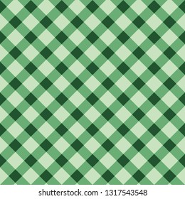 Seamless checkered pattern in green colors. Ideal for paper, wrapping or background.