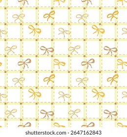Padrão quadriculado contínuo com arcos desenhados à mão em tons quentes. Design bonito e elegante para têxteis, papel de embrulho para presente, papelaria ou impressões de tecido. Ilustração vetorial