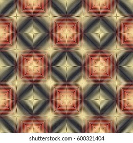 Seamless checkered pattern. Interlacing of squares. A web of fine lines.