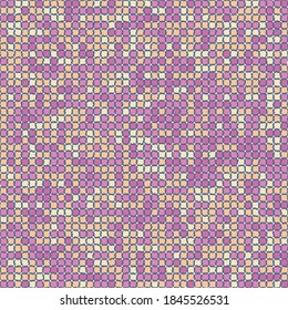 Patrón de cuadros sin foco. Líneas inciertas y temblorosas. Azul, rosa y violeta.