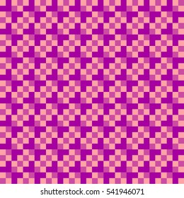Seamless checkered pattern with purple-pink stripes and squares - Eps10 vector graphics and illustration