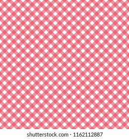 Seamless Checkered seamless Pattern. Red and white tablecloth background. Picnic gingham cloth template. Retro craft art print curtains fashioned style fabric vintage square.