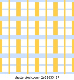 Seamless checkered pattern with soft pastel tones and kawaii style. Cozy and cute vector design for textiles and wallpapers
