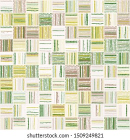 Seamless checkered pattern. The texture consists of striped squares. Randomly colored. Harmoniously selected paints.