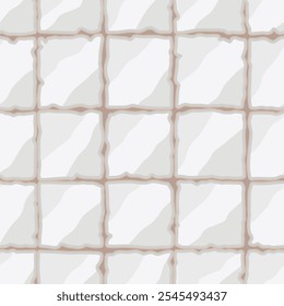 Seamless checkered pattern with tiles - hand drawn vector illustration.