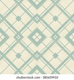 seamless checkered pattern in turquoise and beige on texture background